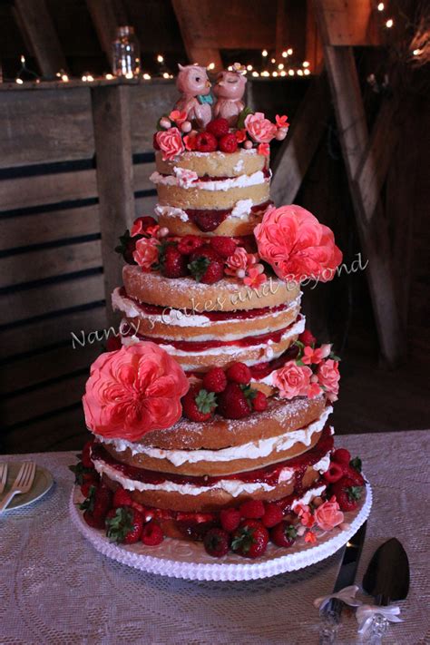 Naked Cake With Sugar Cabbage Rose CakeCentral