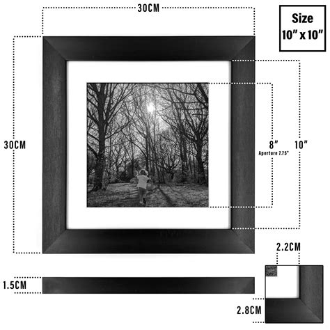 10x10 Black Square Photo Frame Set Of 4 With Mounts Aandm Natural Living