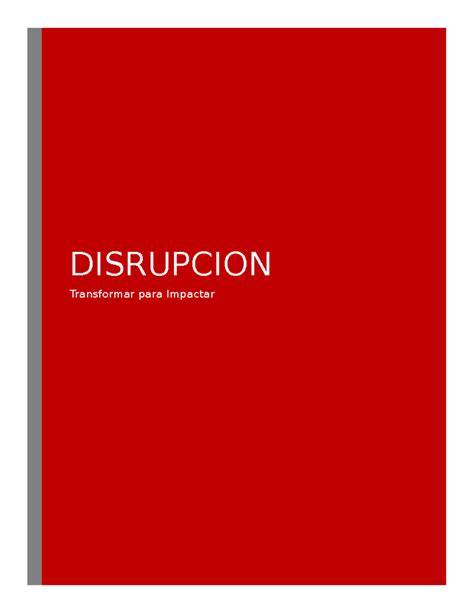 A3 Trannsformar Para Impactar DISRUPCION Transformar Para Impactar