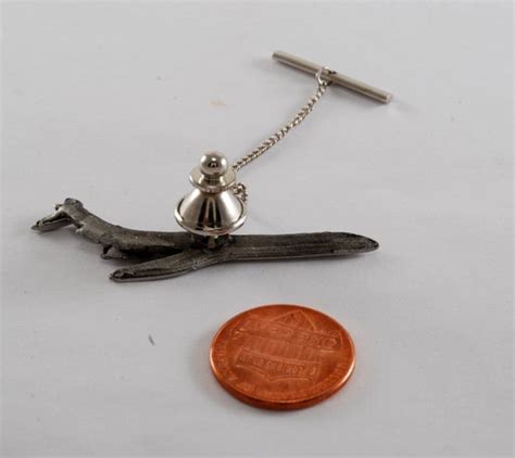 Vintage Tie Tack Mcdonnell Douglas Airplane Jet Pewte Gem