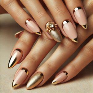 Classy Nude And Gold Nail Design Ideas To Elevate Your Look Style Zuri