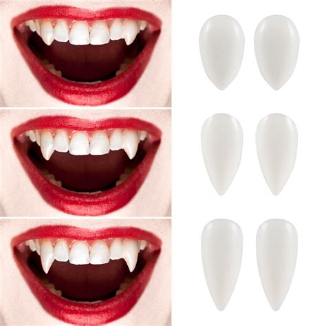 Chaoshihui 3 Pairs Halloween Fake Teeth Vampire Fangs Cosplay Teeth