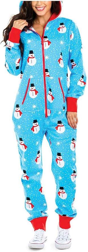 Onsoyours Weihnachts Pyjama Damen Stück Pyjama Schneemann Drucken Mit