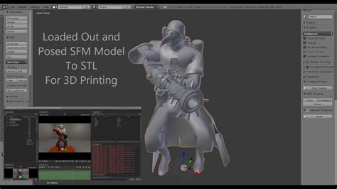 Sfm Blender Sfm Posed Model With Misc And Weapons To Stl Youtube