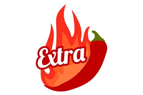 Extra Hot Meal Label Burning Spicy Food Graphic By Ladadikart