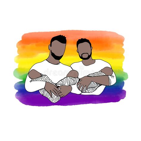 Famille Lgbt Embrasse Leur Enfant Les P Res Adoptifs Afro Am Ricains Sourient Couple Gay