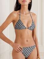 GUCCI Embellished Printed Triangle Bikini NET A PORTER
