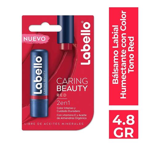 Bálsamo labial Labello Caring Beauty red 4 8 g Walmart