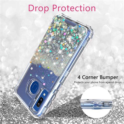 Samsung Galaxy A20 A30 A50 Case Clear Glitter Sparkle Flowing Liq Spy Phone Cases And