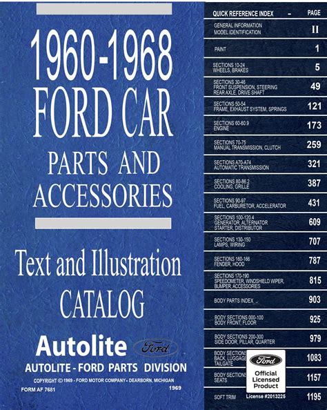 196572 Ford Car Master Parts And Accessories Catalog