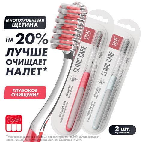 Инновационная зубная щетка Splat Professional CLINIC CARE Medium ...