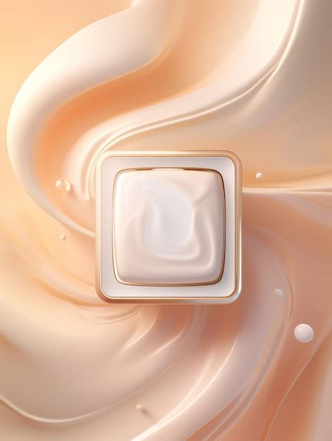 Premium Ai Image Cream In A Square Container On A White And Pink