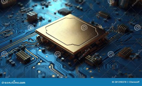 cpu   motherboard stock illustration illustration  electronic