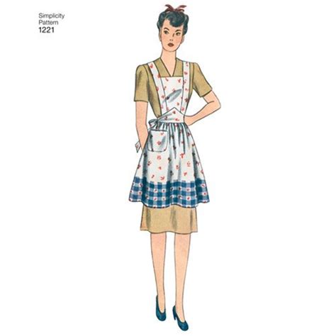 Misses' 1940s Vintage Aprons Simplicity Pattern 1221 - Etsy