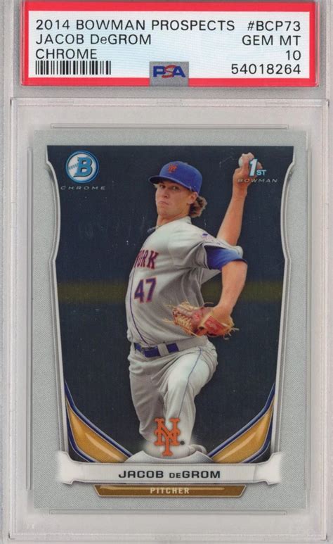 Graded 2014 Bowman Chrome Prospects Jacob DeGrom #BCP73 Rookie RC ...