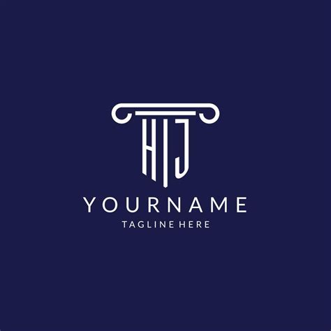 Hj Logo Monogram With Pillar Shape Designs 22920899 Vector Art At Vecteezy