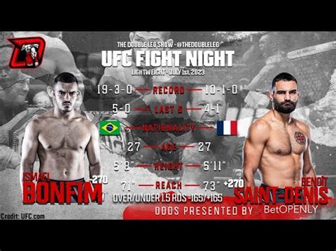 Ismael Bonfim Vs Benoit Saint Denis UFC Vegas 76 Fight Breakdown YouTube