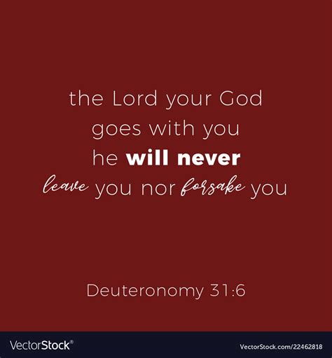 Biblical Phrase From Deuteronomy 316 The Lord Vector Image