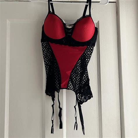 Red And Black Sexy Lingerie Top Perfect For A Depop