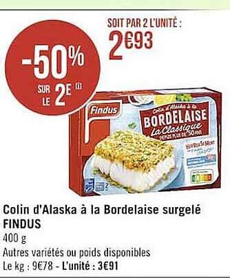 Promo Colin D alaska à La Bordelaise Surgelé Findus chez