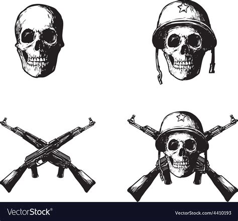 Skull Army Royalty Free Vector Image Vectorstock