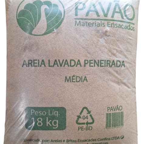 Areia Lavada Média Pavão Saco de 18kg Ensacados Confins | Leroy Merlin