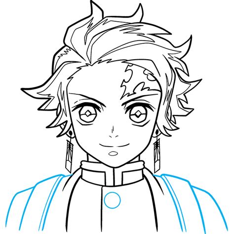draw tanjiro kamado  demon slayer  easy drawing tutorial