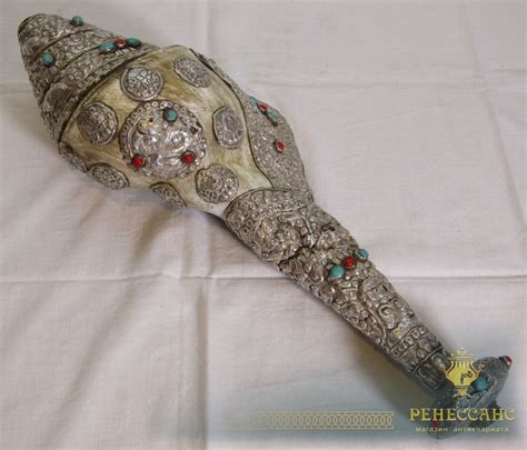 Купить Шанкха старинная, буддийская раковина, кость, серебро №10251 в ...