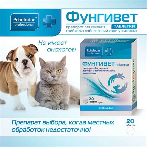 ПЧЕЛОДАР Фунгивет 20 таб для лечения грибковых заболеваний у собак и ...