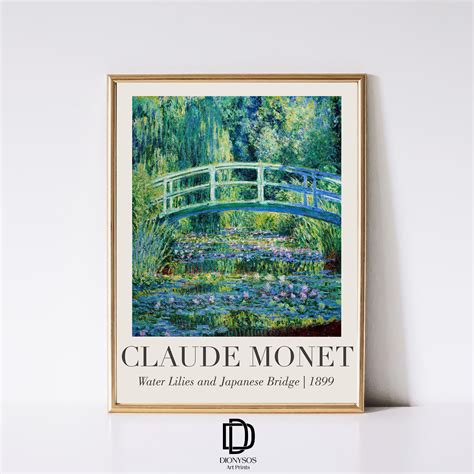 Claude Monet Japanese Bridge Print Botanical Garden Landscape - Etsy