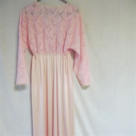 S Pink Lingerie Long Nightgown Vintage Vanity Fa Gem
