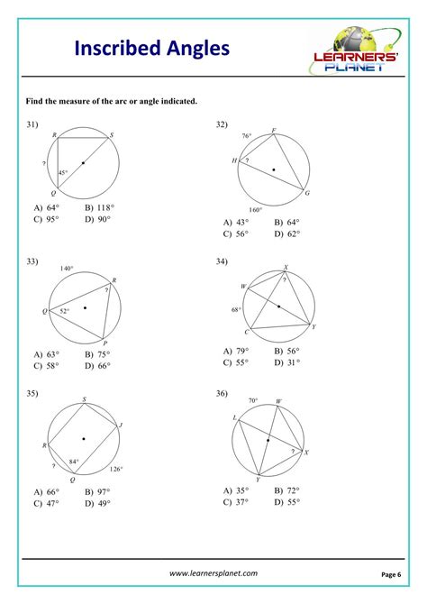 Lesson 5 Inscribed Angles