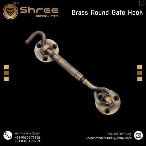 Brass Stainless Steel Hooks Brass Round Gate Hook For Door Windows