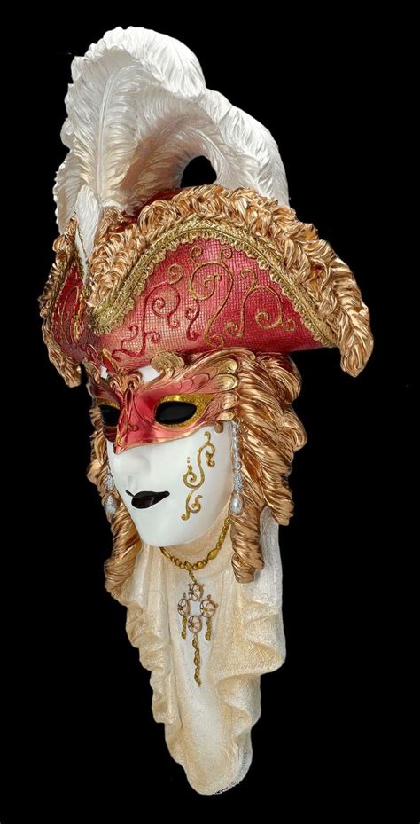 Venetian Mask - With Hat and Feathers colourful | www.figuren-shop.de