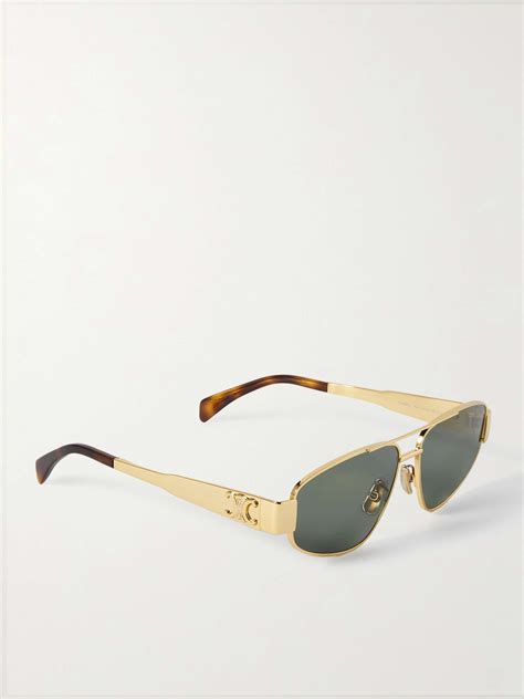 Celine Homme Triomphe D Frame Gold Tone Sunglasses For Men Mr Porter