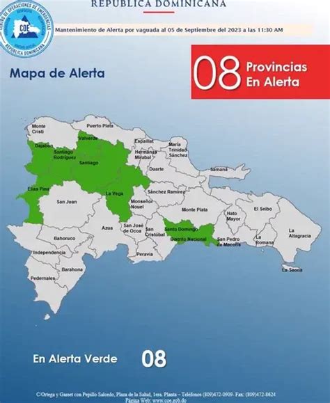 Coe Mantiene A Provincias En Alerta Verde Teleantillas