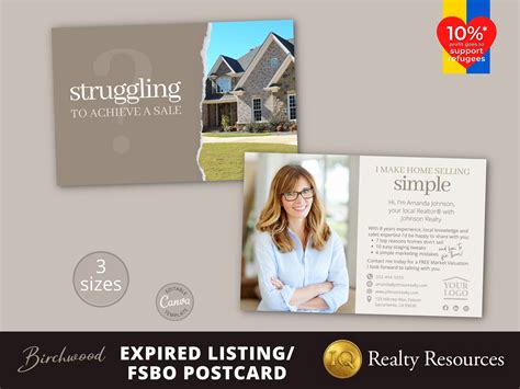 Real Estate Postcard Template, Expired Listing Postcard, FSBO Postcard