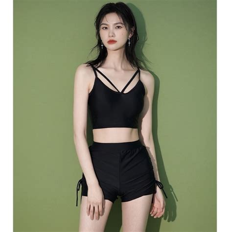 Malaysia BIKINI pcs set swimsuit swimwear BAJU RENANG 三件套泳衣泳装线条罩衫 Shopee Malaysia