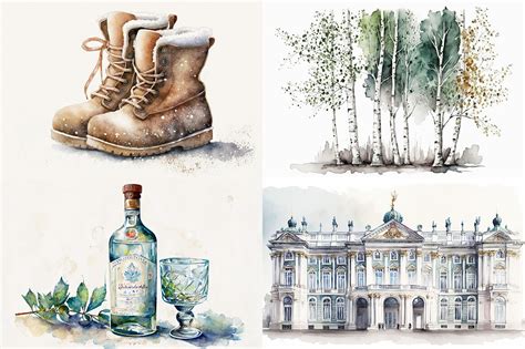 Russia Watercolor Collection By Artsy Fartsy Thehungryjpeg