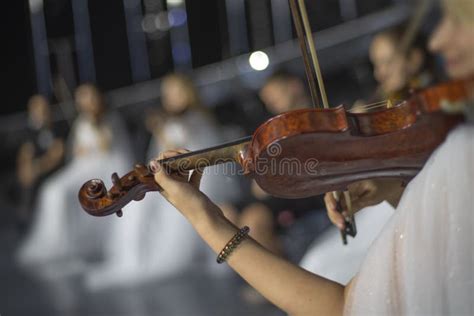 Violin at a concert stock photo. Image of elegant, orchestra - 264877846