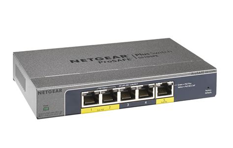 NETGEAR 5-Port Gigabit Ethernet Smart Managed Plus PoE Switch, Black ...
