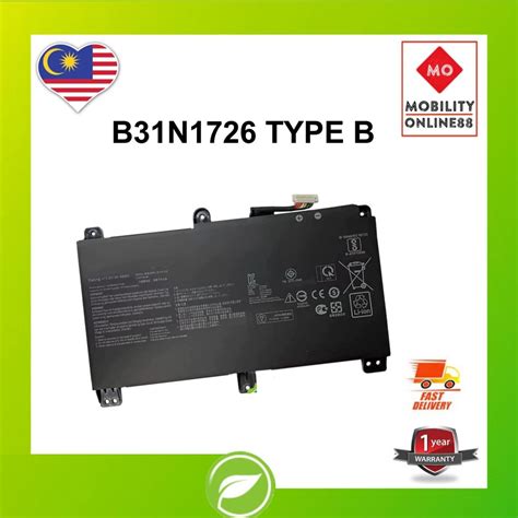 ASUS B31N1726 TYPE-B G531G Notebook Laptop Battery | Shopee Malaysia