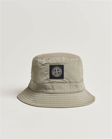 Stone Island Logo Bucket Hat Natural Beige At