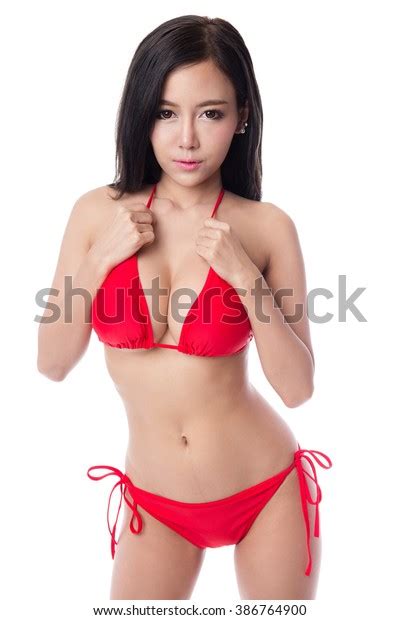 Sexy Asian Girl Wearing Red Bikini Stock Photo 386764900 Shutterstock
