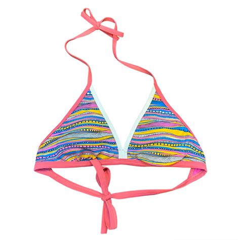Arena Aztec Printed Hot Pink Triangle String Tie Bikini Top Women S Fashion Swimwear Bikinis