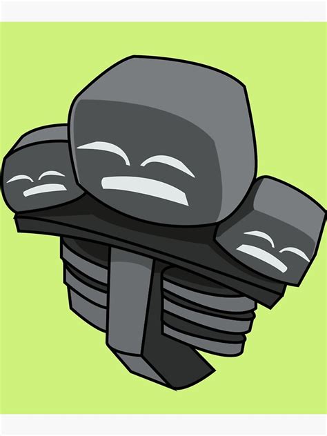 Minecraft Wither Boss Mob Poster For Sale By Kylabradtke Redbubble