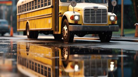 Close-up photo of school bus on the road. Generative AI 30710239 Stock Photo at Vecteezy