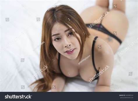 Sexy Asian Woman Lingerie Thong Lying 스톡 사진 Shutterstock