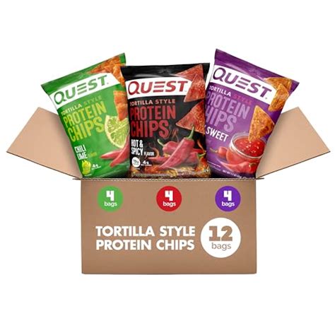 Quest Nutrition Tortilla Style Protein Chips Spicy Variety Pack Chili Lime Hot Spicy