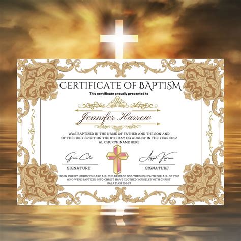 Editable Baptism Certificate Template Printable Minimalist Certificate Of Baptism Certificates